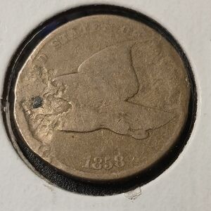 Damaged 1858 Flying Eagle Cent Coin